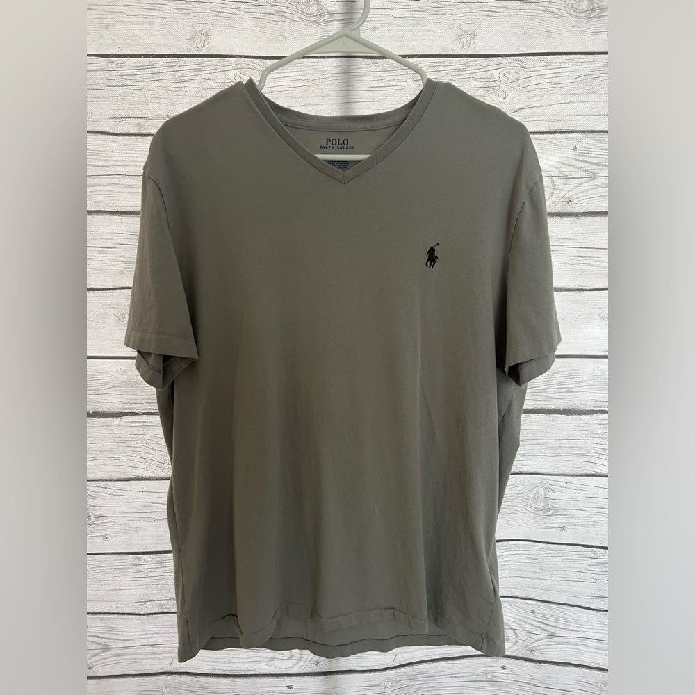 Mens Medium Polo short sleeve gray t-shirt